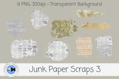 Junk Paper PNG Scraps 3 Product Image 1