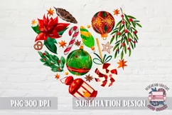 Christmas heart Sublimation design PNG Holidays Product Image 1