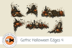 Gothic Halloween Edges 4 PNG Clipart Set Product Image 1