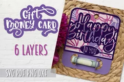 Birthday Money card Holder| Paper cutting | Money card SVG Product Image 1