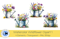 Watercolor Wildflower PNG Clipart Set 1 Product Image 1