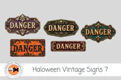 Vintage Halloween Vintage PNG Clipart Signs 7 Product Image 1