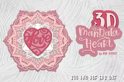 3D Mandala heart Layered Heart St Valentine Heart Product Image 1