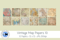 Vintage Map Papers 10 Junk Journal Paper Product Image 1