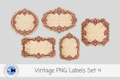Vintage PNG Junk Journal Labels 4 Product Image 1
