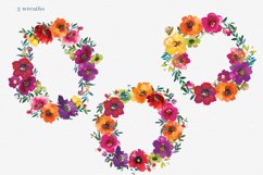 Watercolor Bold Colors Flowers Clipart Collection Product Image 7