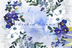 Watercolor Purple &amp; White Orchid Clipart Huge Set Product Image 7