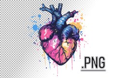 Colorful Artistic Heart Design With Splashes Product Image 1