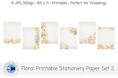 Floral Printable Stationery Paper 2 Product Image 1