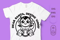 Funny Christmas Saying SVG Design | Baby Demon in Diapers Product Image 2