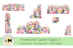 Watercolor PNG 300dpi Easter Edges 3 Product Image 1