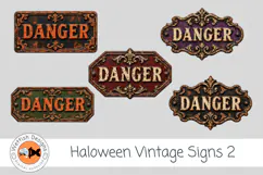 Vintage Halloween Vintage PNG Clipart Signs 2 Product Image 1