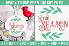 Tis the season | Round Christmas Ornament SVG Product Image 1