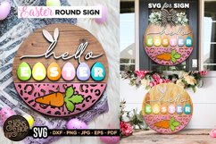 Hello Easter Colorful | SVG Easter Round Sign Product Image 3
