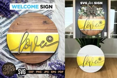 Love and daisy | Bee SVG Door Hanger Sign | Cricut file Product Image 1