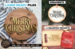 Vintage Merry Christmas | Door Sign | Farmhouse SVG Product Image 1