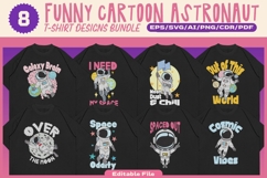 Funny Cartoon Astronaut T-shirt Design Bundle Product Image 1