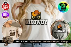 Meowdy | Funny T-shirt | SVG, DTF, PNG Product Image 2