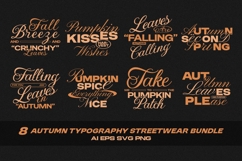 Autumn Typography Streetwear T-shirt Design Bundle Product Image 1