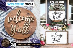 Welcome Y'all | Farmhouse SVG Sign Product Image 1