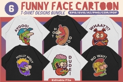 Funny Face Cartoon T-shirt Design Bundle Product Image 1