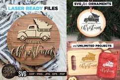 Christmas Truck | Door Sign | Farmhouse SVG Product Image 1