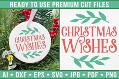 Christmas Wishes | Round Christmas Ornament SVG Product Image 1