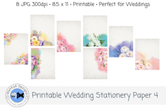 Floral Printable Stationery Paper 4 Product Image 1