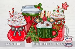 Christmas Coffee PNG Sublimation design PNG Latte Product Image 1