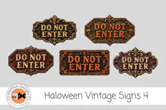 Vintage Halloween Vintage PNG Clipart Signs 4 Product Image 1