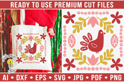 Scandinavian Christmas Bird | Christmas SVG Product Image 1