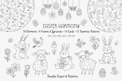 Easter Harmony Doodle Clipart and Seamless Patterns Product Image 1