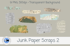 Junk Paper PNG Scraps 2 Product Image 1