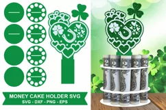 Money Cake Holder svg, Birthday Money Cake, st patrick day Product Image 3