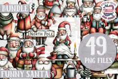 Funny Christmas Santa Clipart Bundle Sublimation 49 PNG Product Image 1
