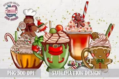 Christmas Coffee PNG Sublimation Latte Png Sublimation Product Image 1