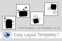 Easy Layout Templates 1 | Floral Scrapbook PSDs Product Image 1