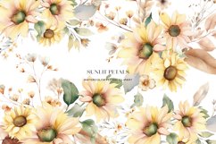Watercolor Sunflower Floral Clipart Product Image 1
