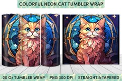 Stained Glass Cat Tumbler Wrap | Stained Glass | Tumbler Product Image 1