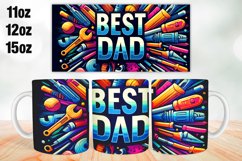 Best Dad Fathers Day Mug Wrap Sublimation 11oz, 12oz, 15oz Product Image 1