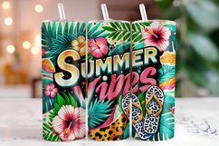 Summer Vibes 20oz Tumbler Wrap Sublimation Product Image 1