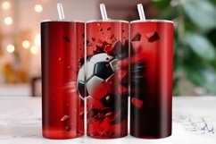 Red Soccer 20oz Tumbler Wrap Sublimation Product Image 1