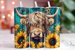 Highland Cow Tumbler Wrap Sublimation, 20oz Tumbler Wrap Product Image 1
