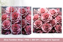 3D Paper Rose Tumbler | Valentines Tumbler | 3D Sublimation Product Image 1