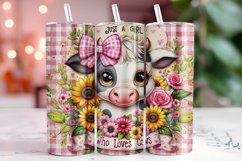 Cute Cow Tumbler Wrap Sublimation, 20oz Tumbler Wrap Product Image 1