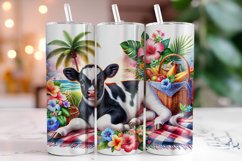 Cute Cow Tropicals 20oz Tumbler Wrap Sublimation Product Image 1