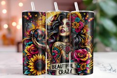 Floral Girl 20oz Tumbler Wrap Sublimation Product Image 1