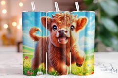Highland Cow 20oz Tumbler Wrap Sublimation Product Image 1