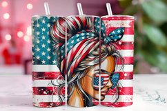 Patriotic Girl 4th of July 20oz Tumbler Wrap Sublimation Product Image 1