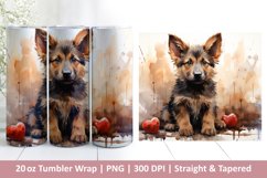 Cute Dog Tumbler Wrap | Valentines Tumbler | 3D Sublimation Product Image 1